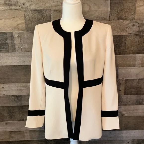 Kasper Open Blazer with black trim Size 8 - Picture 1 of 16